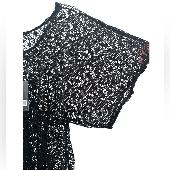 NWT Love University Semi-Sheer Black Lace Swimsuit Coverup Dress Size‎ Large - Picture 5 of 7